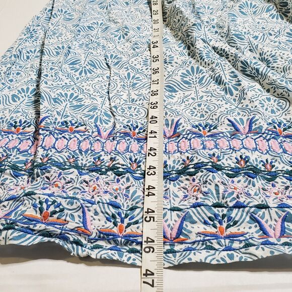 BODEN  Embroidered Cotton Midi Dress Size US 8 Printed Beachy Womens - Picture 11 of 15